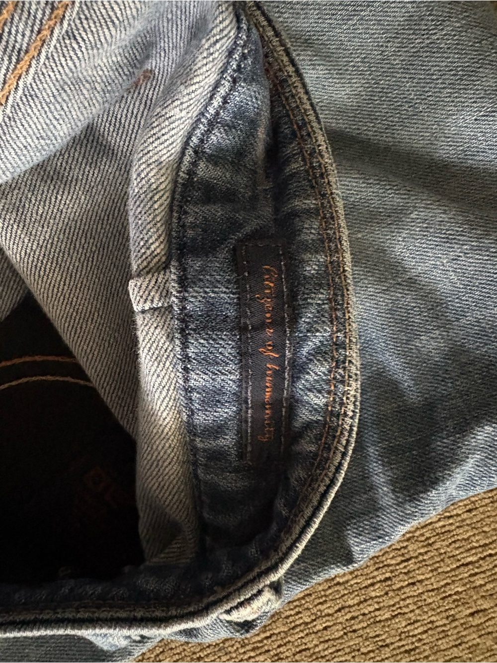 Citizen Wide-Leg Flare Jeans in Light and Dark Blue Ombre - Picture 3 of 7